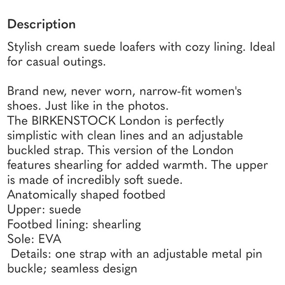 Birkenstock London Shearling shoes - size 40 - New without Box - Picture 3 of 3